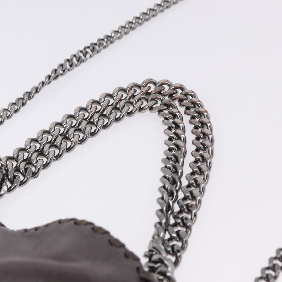 Stella MacCartney Falabella Chain Shoulder Bag Polyester 2way Gray Silver Auth 192883