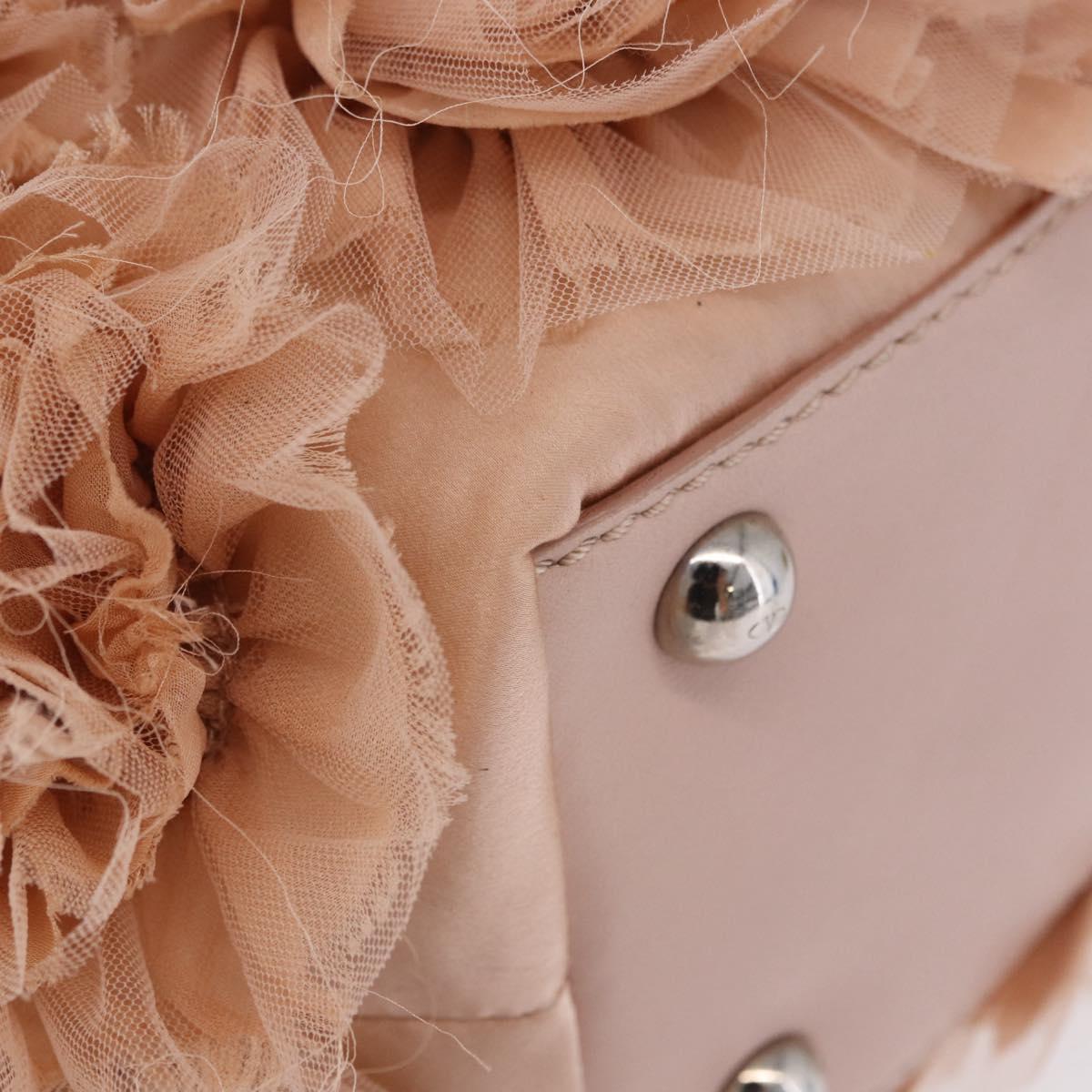 VALENTINO Tote Bag Leather Pink Silver Auth 192885A