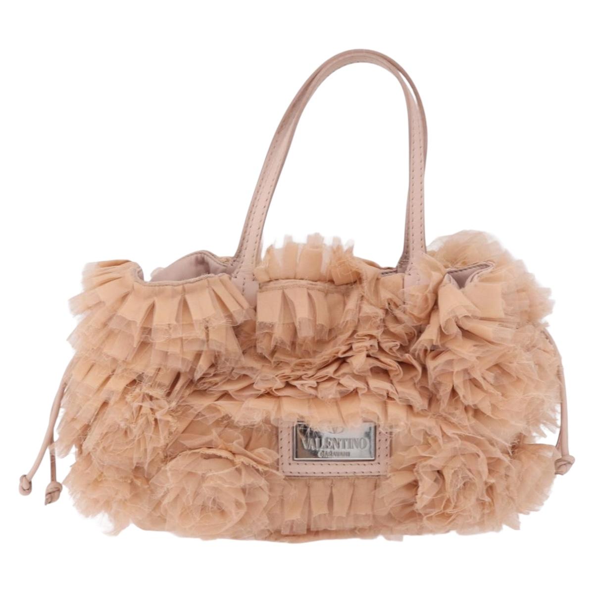 VALENTINO Tote Bag Leather Pink Silver Auth 192885A