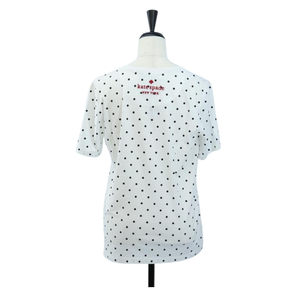 Kate Spade Disney Short-Sleeved T-Shirt Cotton White Pink Auth 192889M