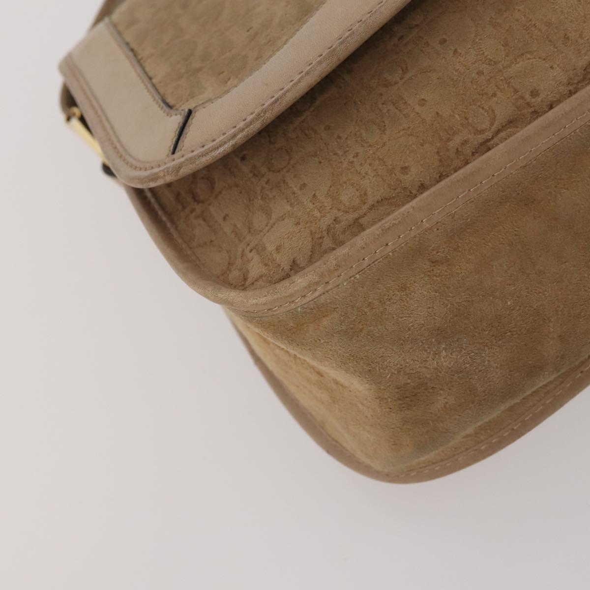 Christian Dior Shoulder Hand Bag Leather Suede 2 Set Beige Auth 192891