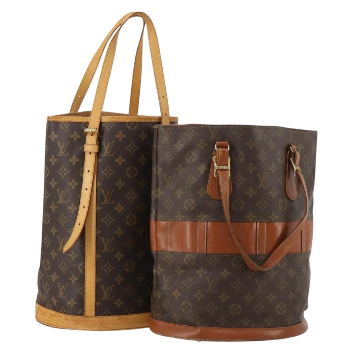 LOUIS VUITTON Monogram Bucket GM Tote Bag USA limited 2 Set LV Auth 192892