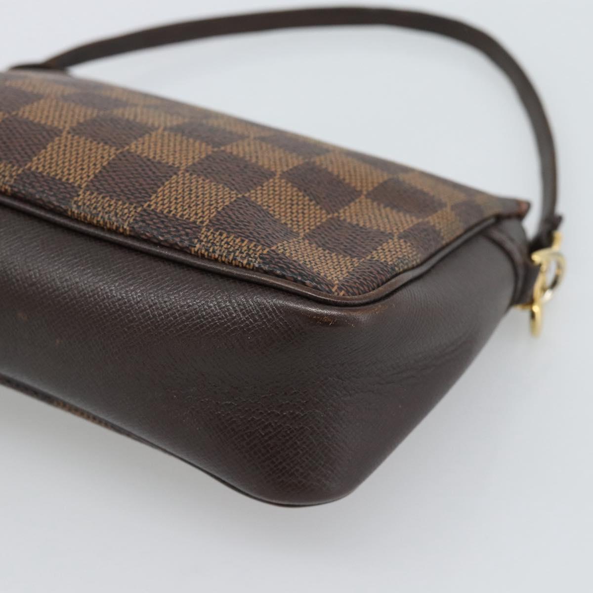 LOUIS VUITTON Damier Ebene Trousse Make Up Pouch N51982 LV Auth 192911