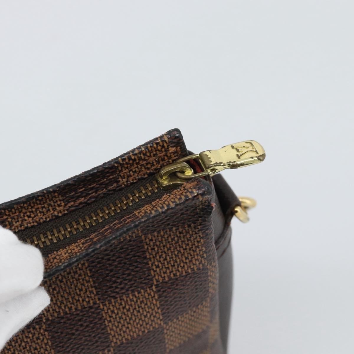 LOUIS VUITTON Damier Ebene Trousse Make Up Pouch N51982 LV Auth 192911