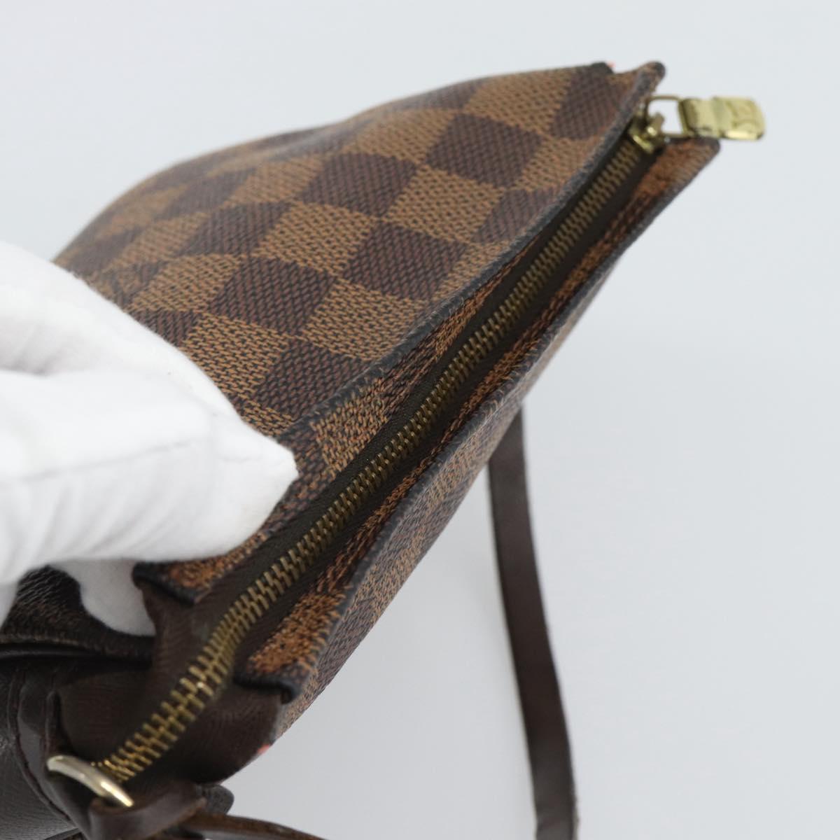 LOUIS VUITTON Damier Ebene Trousse Make Up Pouch N51982 LV Auth 192911