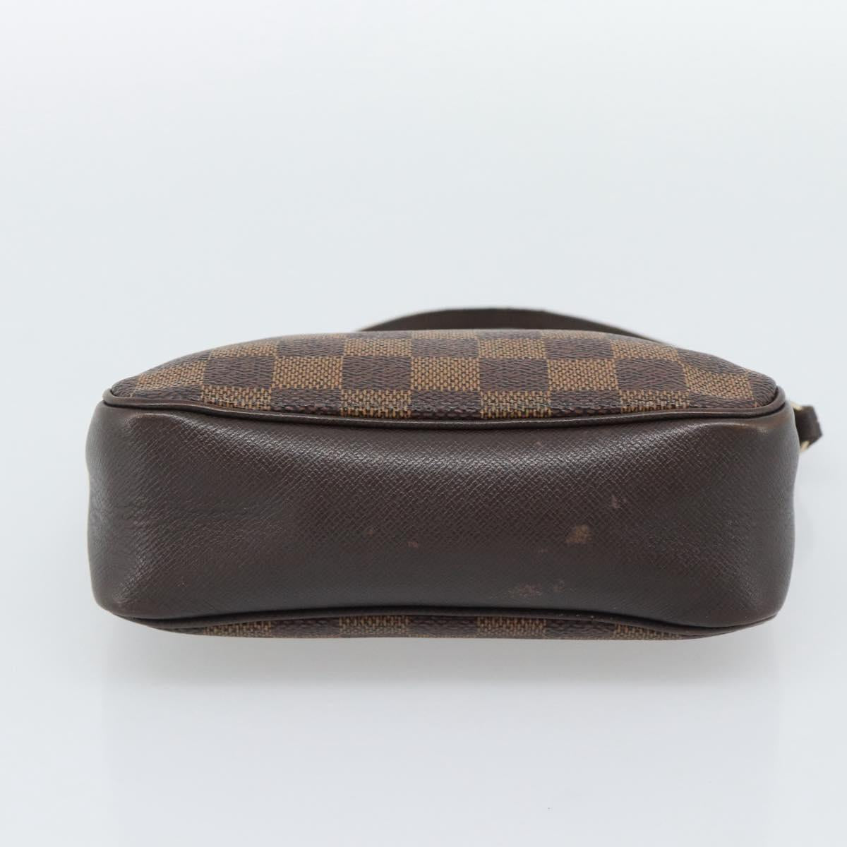 LOUIS VUITTON Damier Ebene Trousse Make Up Pouch N51982 LV Auth 192911