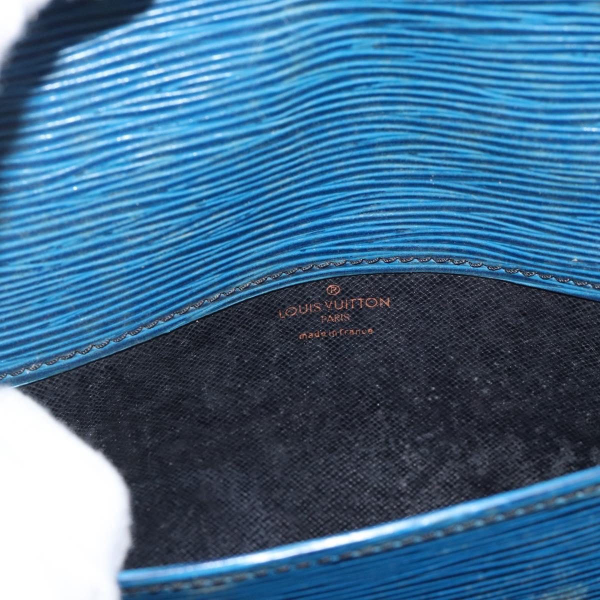 LOUIS VUITTON Epi Cartouchiere MM Shoulder Bag Blue M52245 LV Auth 192922