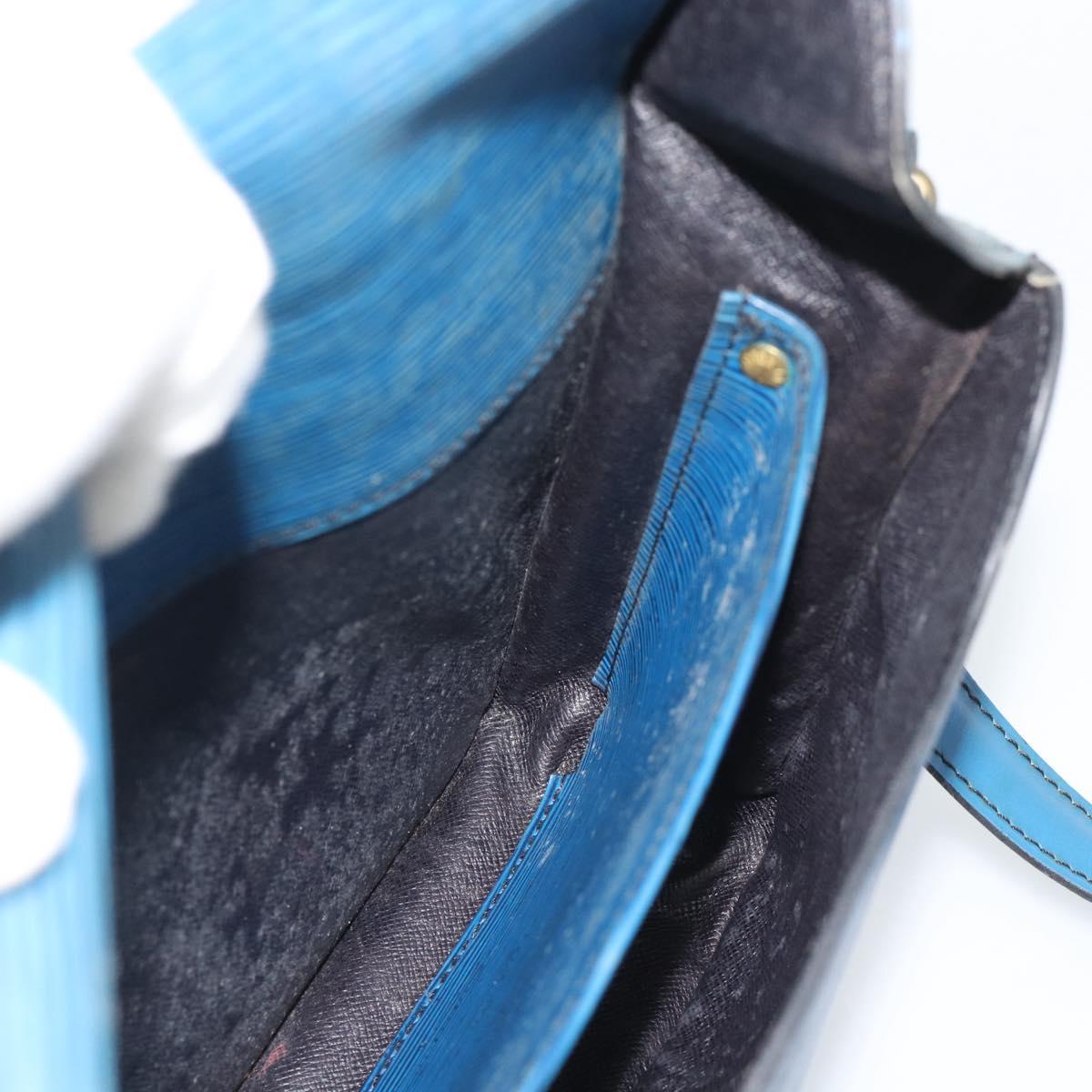 LOUIS VUITTON Epi Cartouchiere MM Shoulder Bag Blue M52245 LV Auth 192922