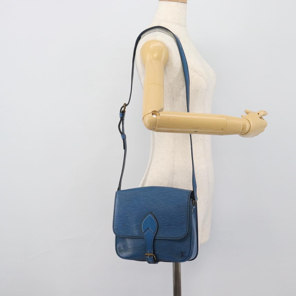 LOUIS VUITTON Epi Cartouchiere MM Shoulder Bag Blue M52245 LV Auth 192922