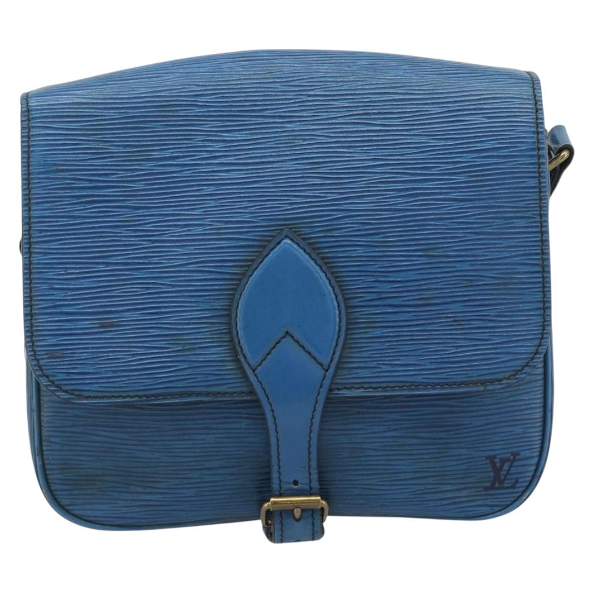 LOUIS VUITTON Epi Cartouchiere MM Shoulder Bag Blue M52245 LV Auth 192922