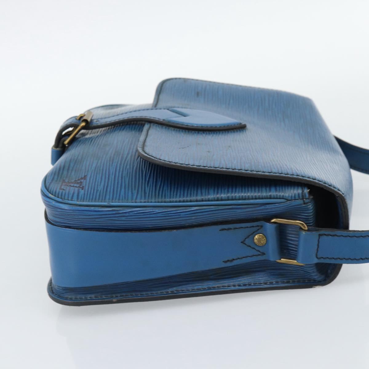 LOUIS VUITTON Epi Cartouchiere MM Shoulder Bag Blue M52245 LV Auth 192922