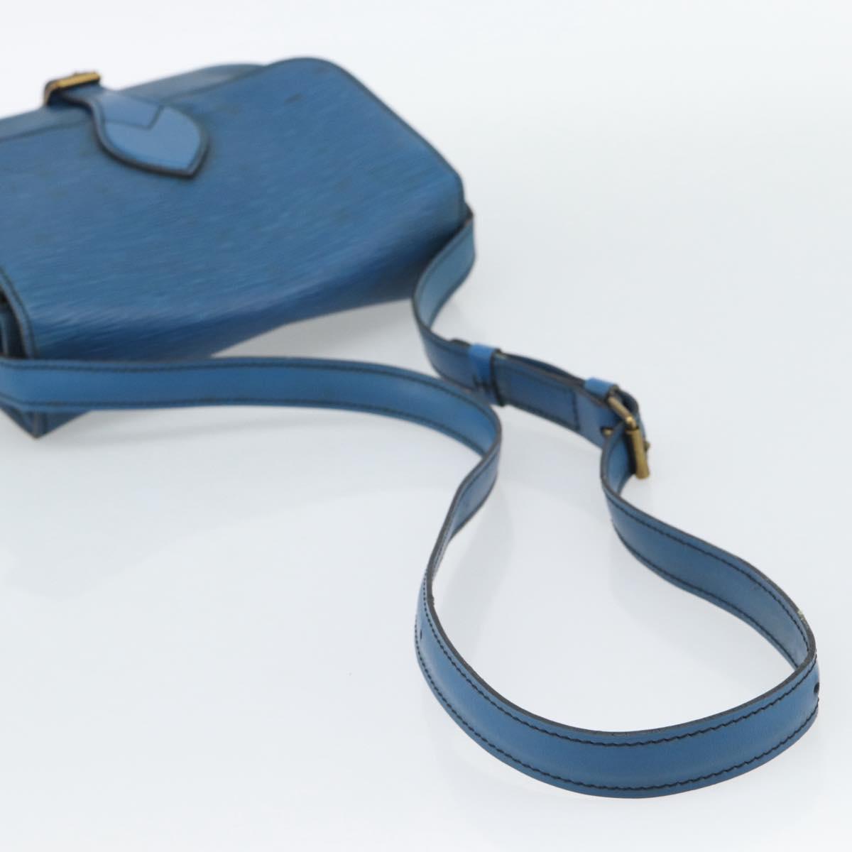 LOUIS VUITTON Epi Cartouchiere MM Shoulder Bag Blue M52245 LV Auth 192922
