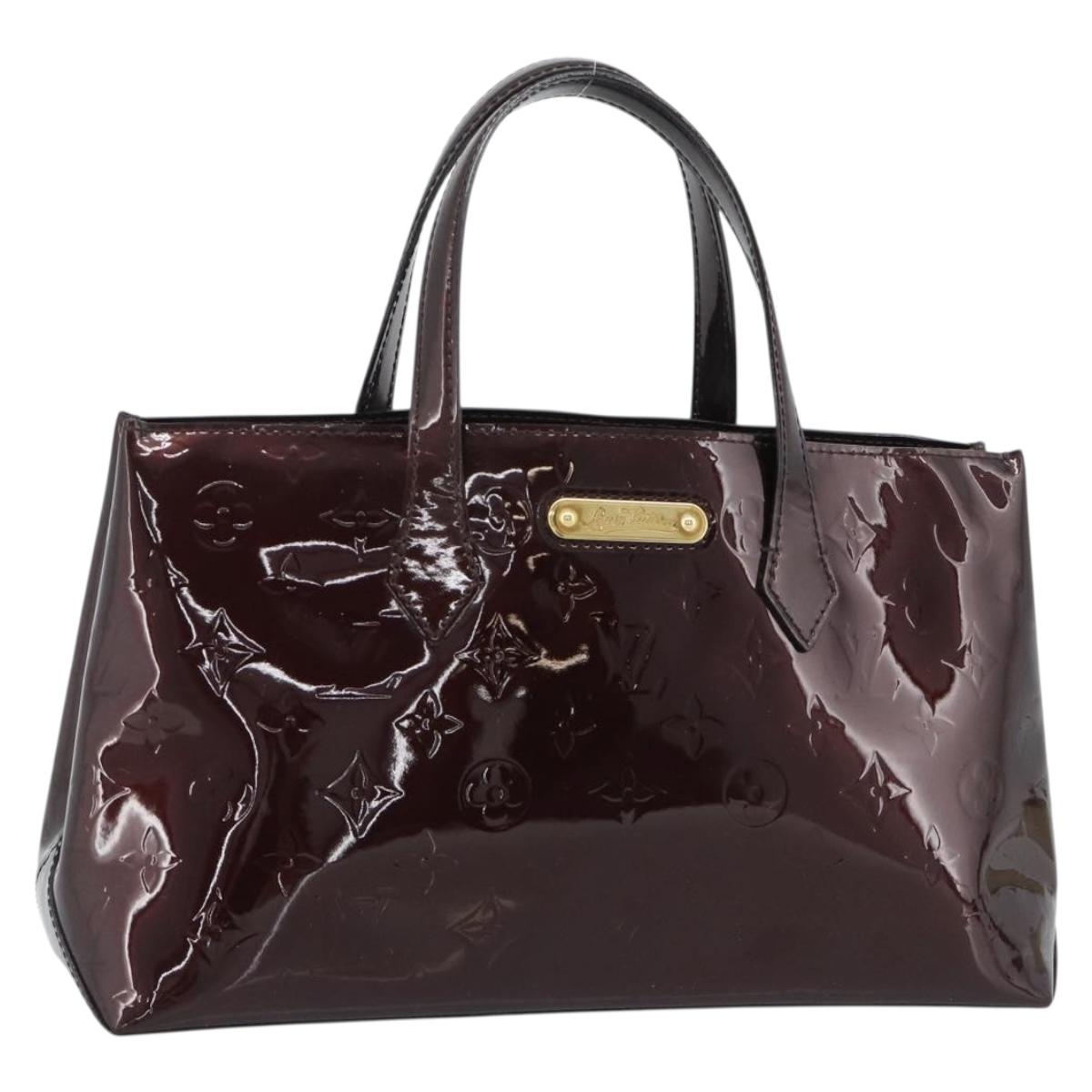 LOUIS VUITTON Monogram Vernis Wilshire PM Hand Bag Amarante M93641 Auth 192925