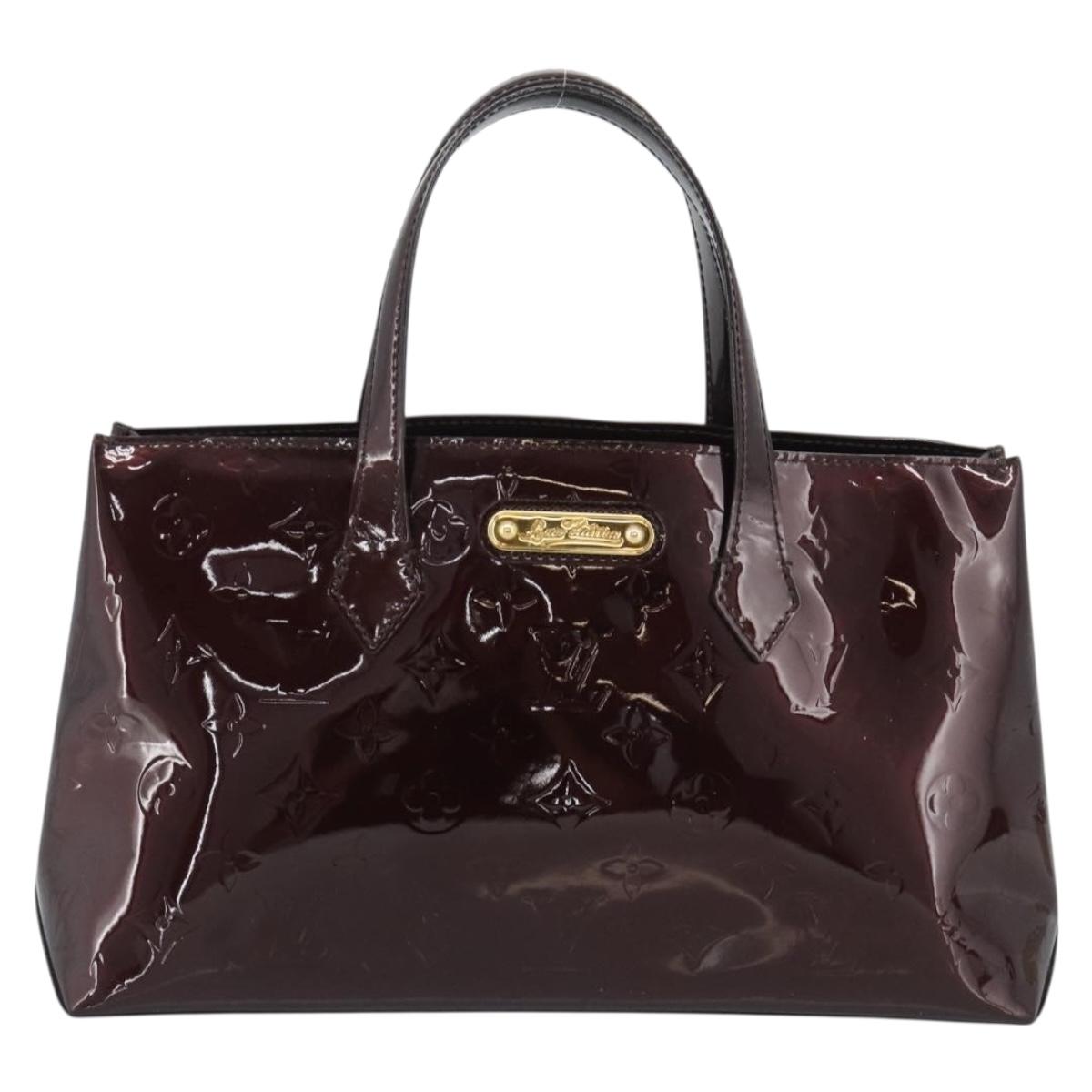 LOUIS VUITTON Monogram Vernis Wilshire PM Hand Bag Amarante M93641 Auth 192925