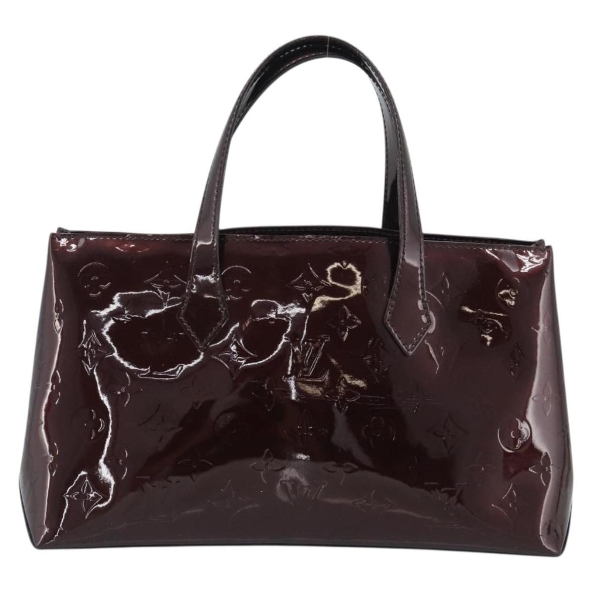 LOUIS VUITTON Monogram Vernis Wilshire PM Hand Bag Amarante M93641 Auth 192925