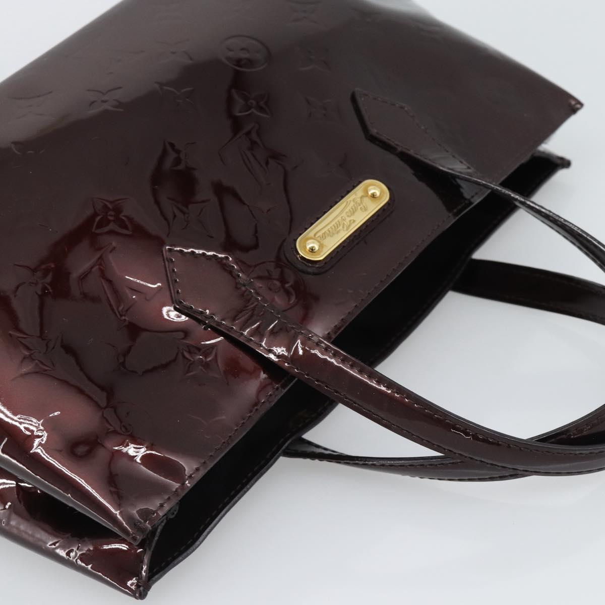 LOUIS VUITTON Monogram Vernis Wilshire PM Hand Bag Amarante M93641 Auth 192925