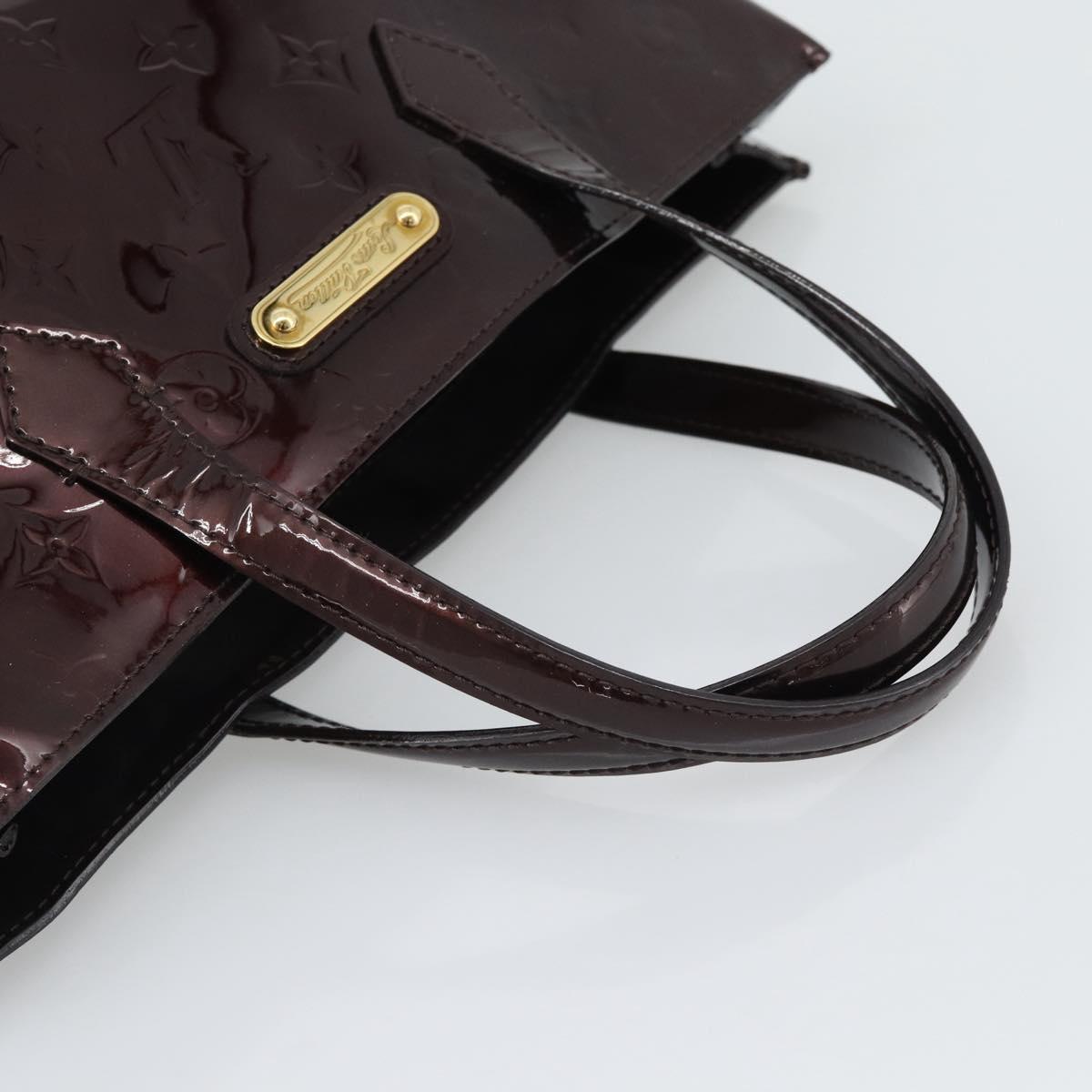 LOUIS VUITTON Monogram Vernis Wilshire PM Hand Bag Amarante M93641 Auth 192925