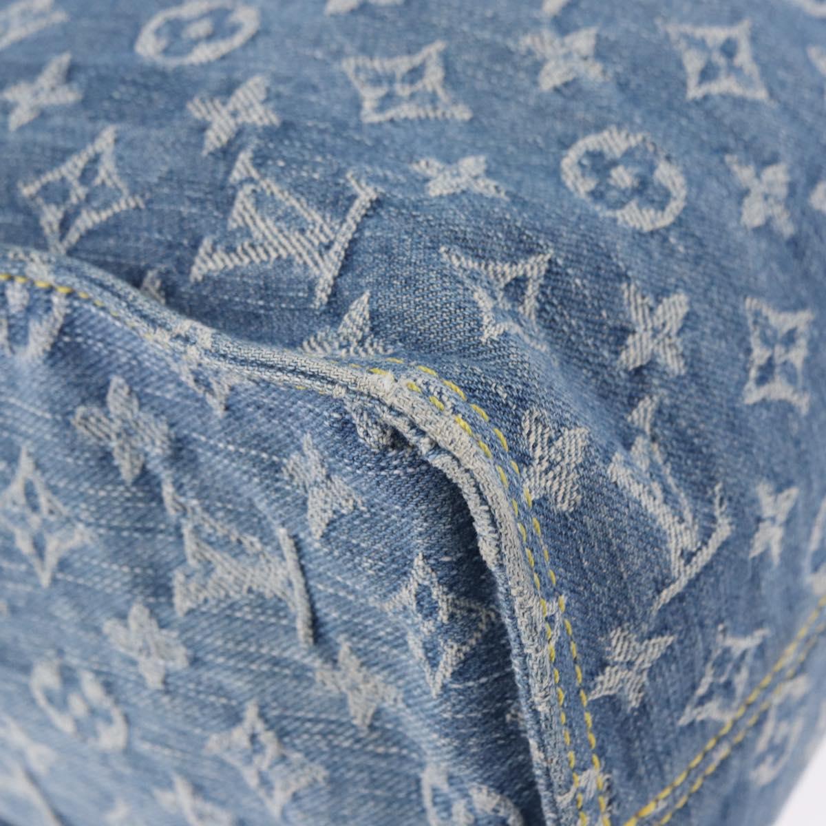 LOUIS VUITTON Monogram Denim On The Go MM Hand Bag Blue M46871 LV Auth 192928SAM