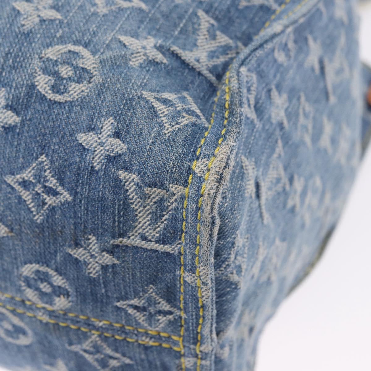 LOUIS VUITTON Monogram Denim On The Go MM Hand Bag Blue M46871 LV Auth 192928SAM