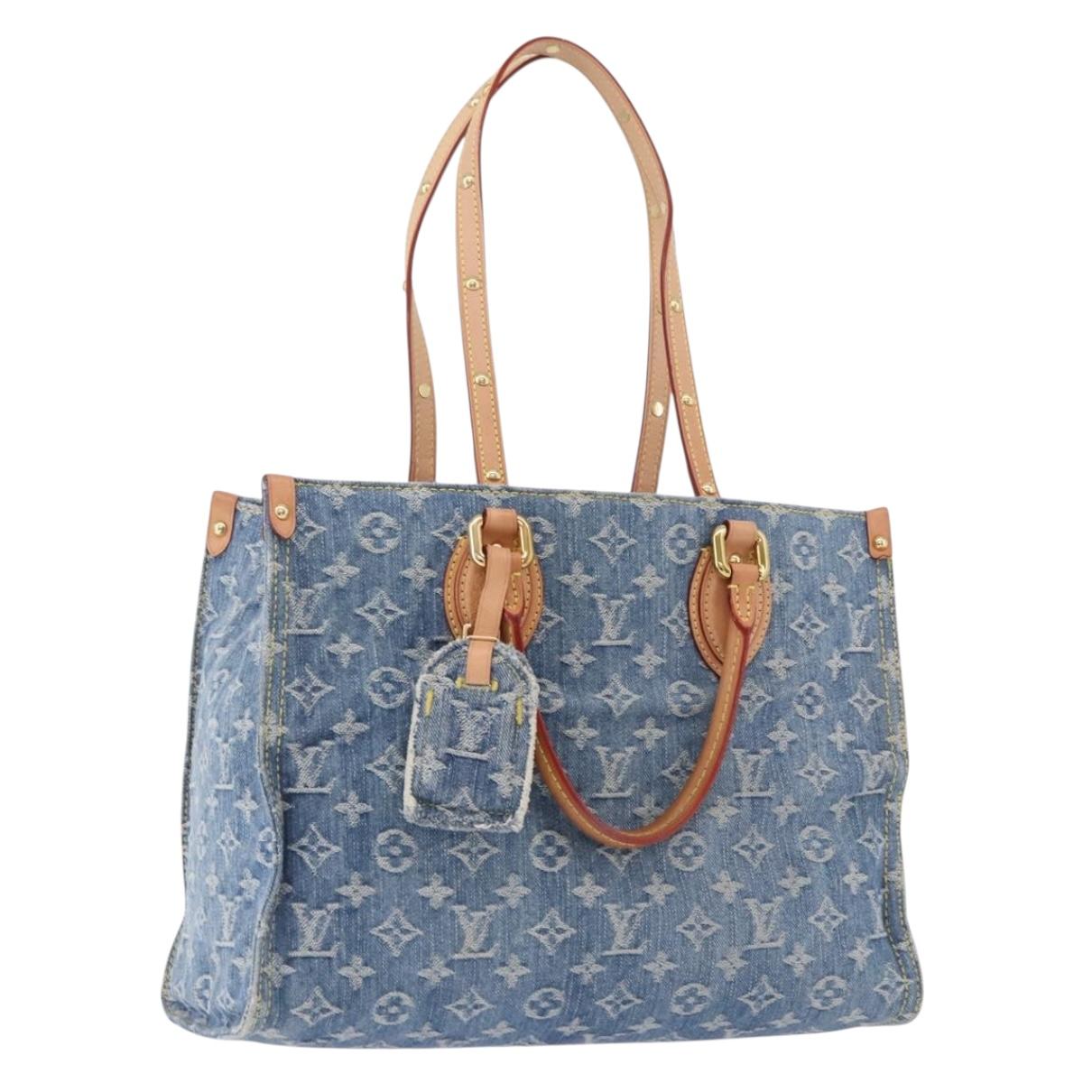 LOUIS VUITTON Monogram Denim On The Go MM Hand Bag Blue M46871 LV Auth 192928SAM