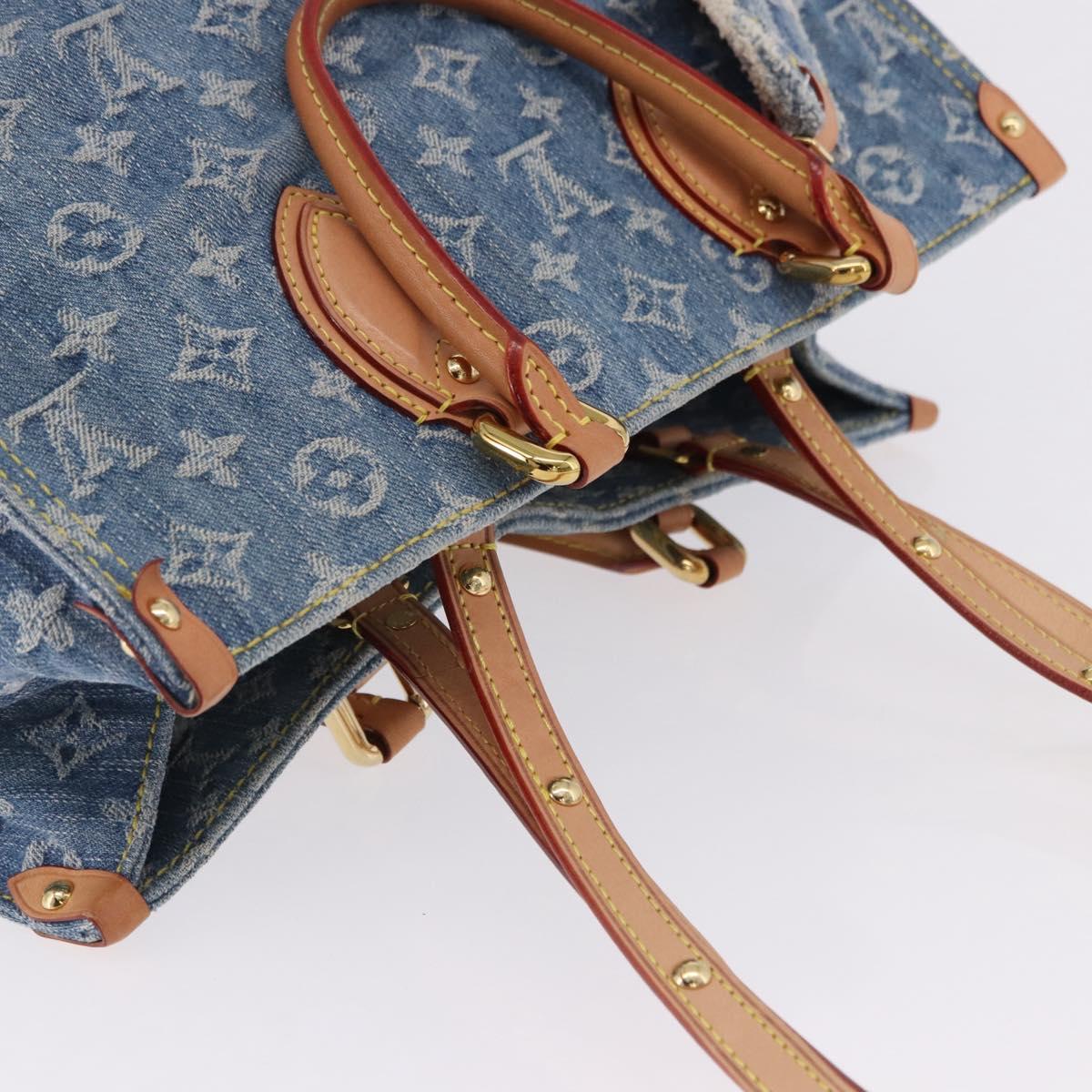LOUIS VUITTON Monogram Denim On The Go MM Hand Bag Blue M46871 LV Auth 192928SAM