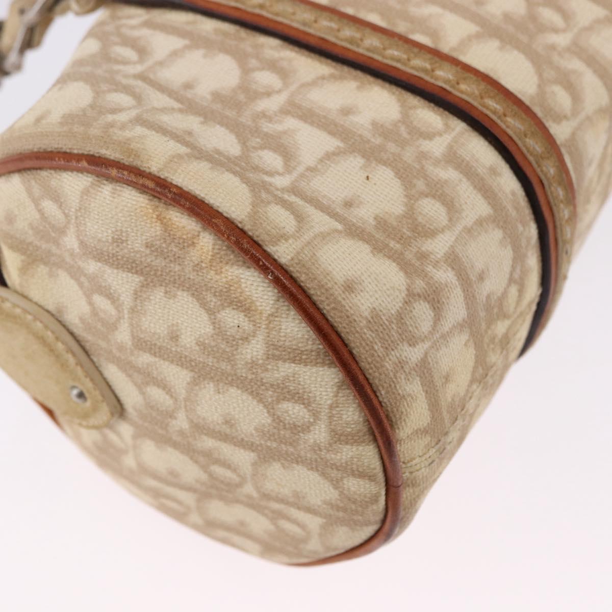 Christian Dior Trotter Romantic Chain Shoulder Bag PVC Beige Silver Auth 192931