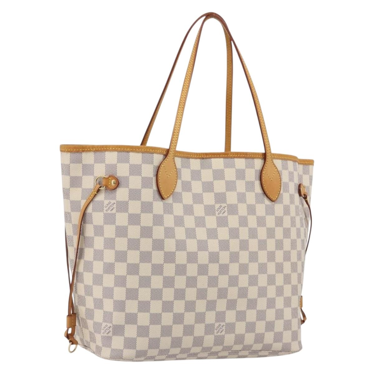 LOUIS VUITTON Damier Azur Neverfull MM Tote Bag N41605 LV Auth 192933