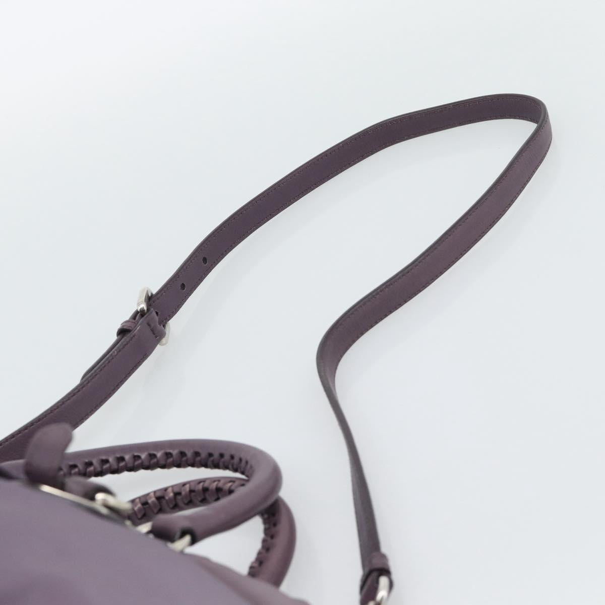 PRADA Hand Bag Nylon 2way Purple Silver Auth 192934A