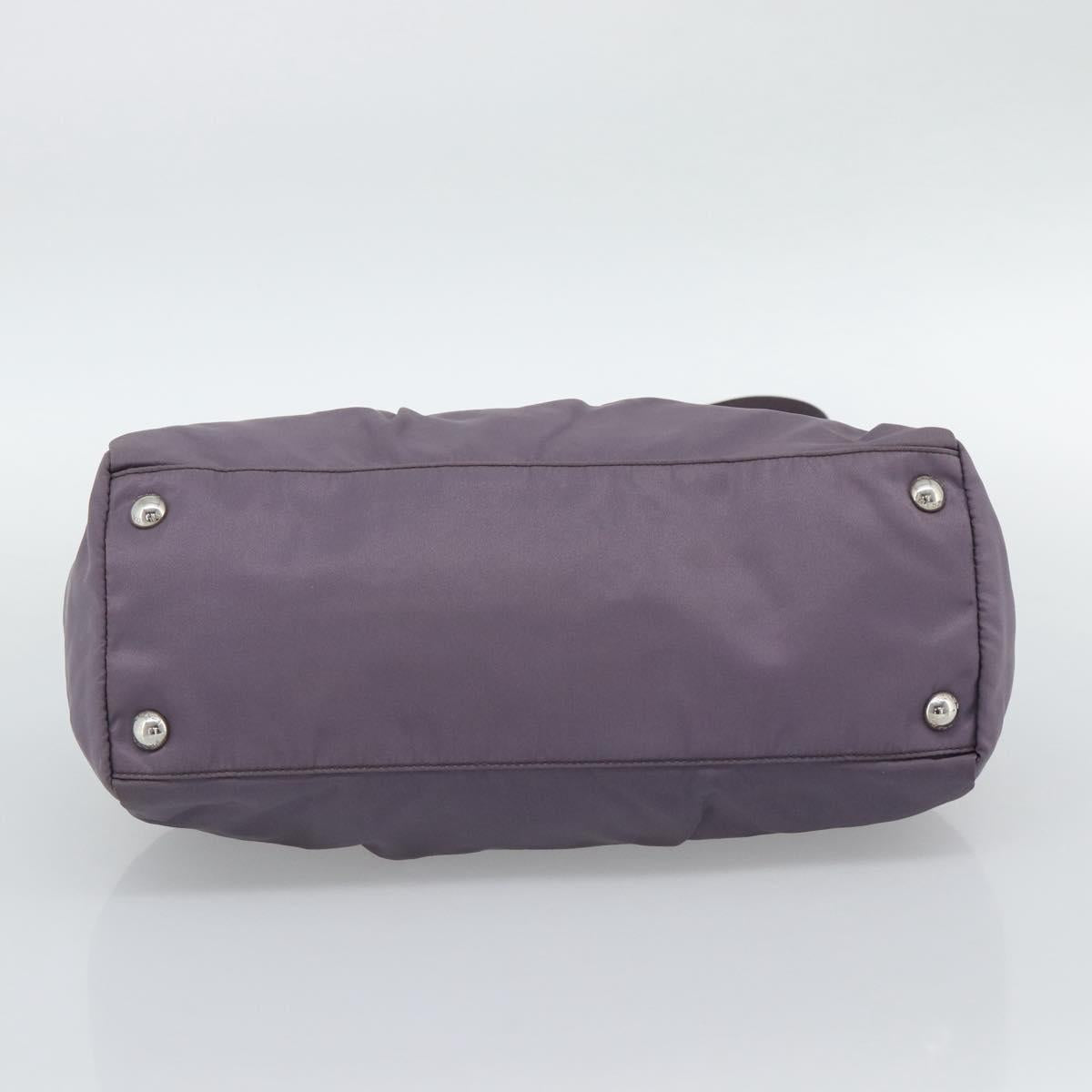PRADA Hand Bag Nylon 2way Purple Silver Auth 192934A