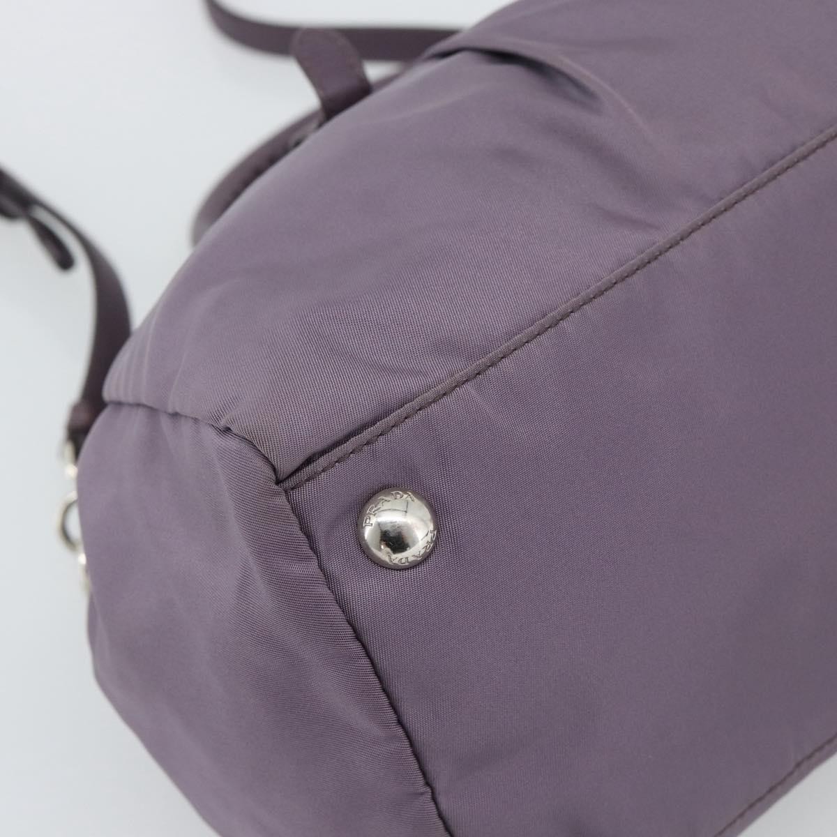 PRADA Hand Bag Nylon 2way Purple Silver Auth 192934A