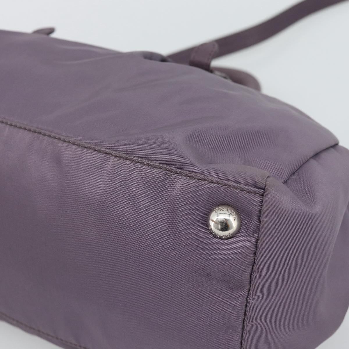 PRADA Hand Bag Nylon 2way Purple Silver Auth 192934A