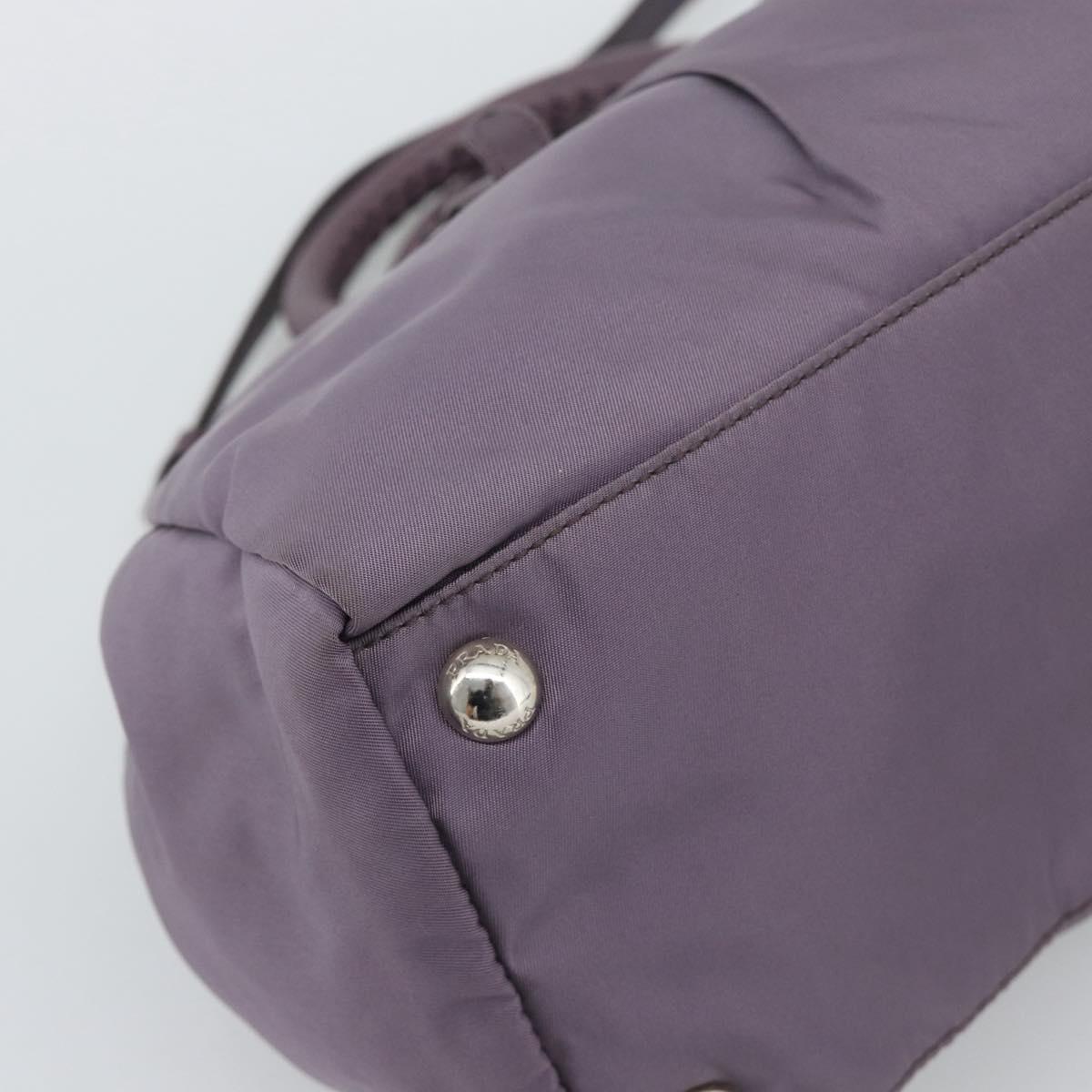 PRADA Hand Bag Nylon 2way Purple Silver Auth 192934A