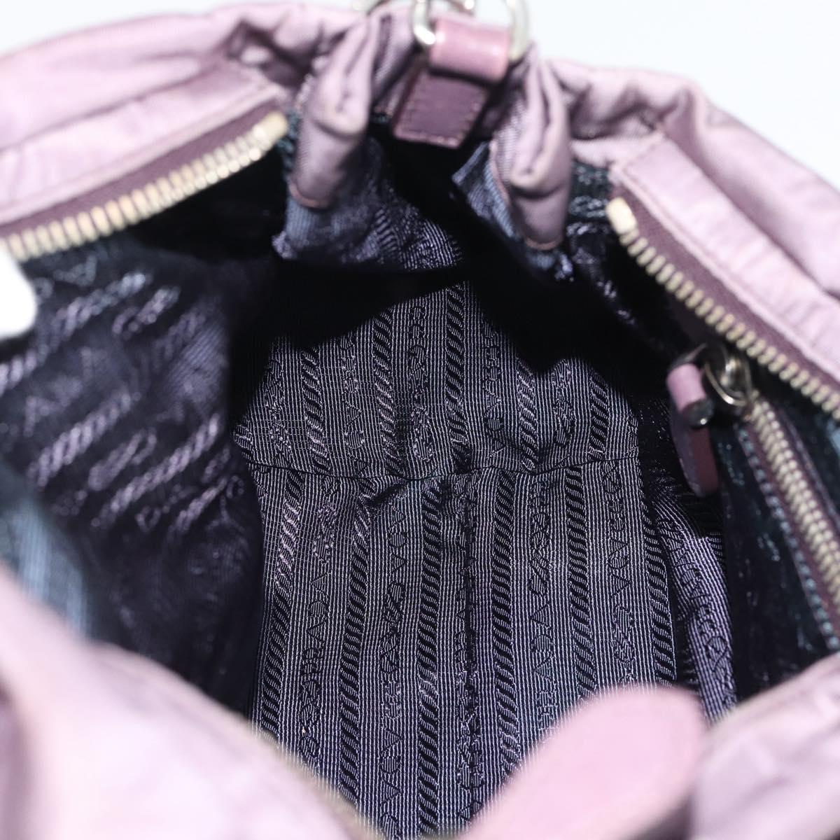 PRADA Hand Bag Nylon 2way Purple Silver Auth 192934A