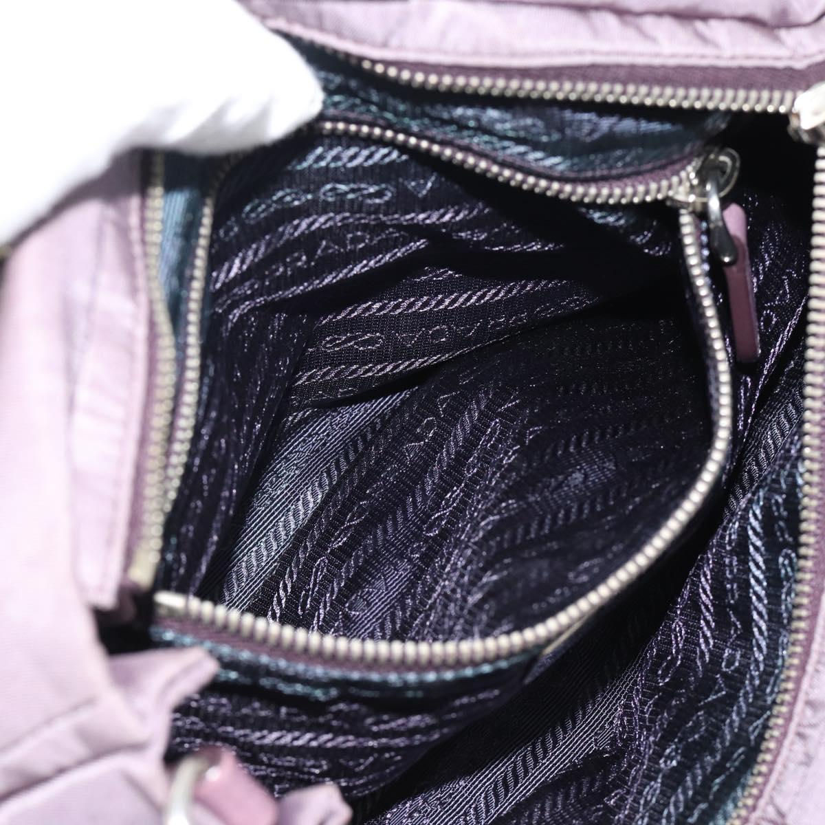 PRADA Hand Bag Nylon 2way Purple Silver Auth 192934A