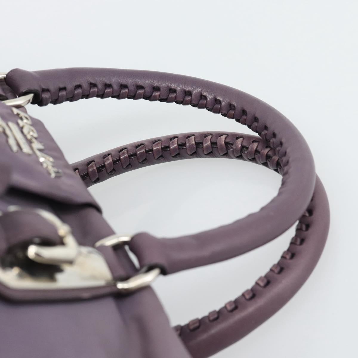 PRADA Hand Bag Nylon 2way Purple Silver Auth 192934A
