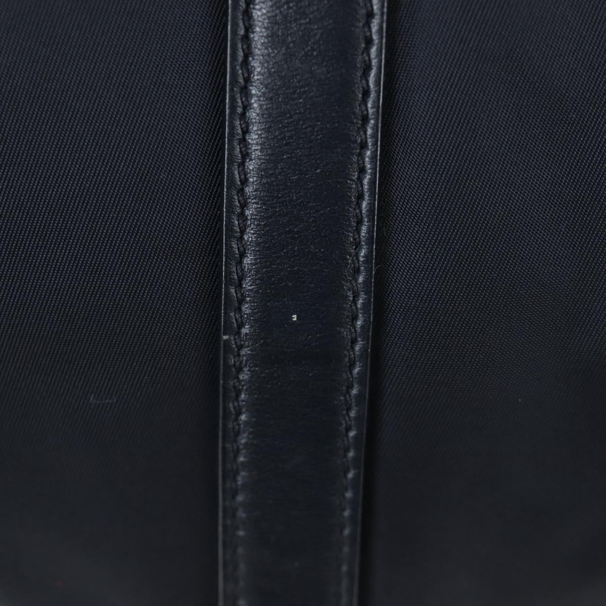 PRADA Hand Bag Nylon 2way Navy Gold Auth 192936V