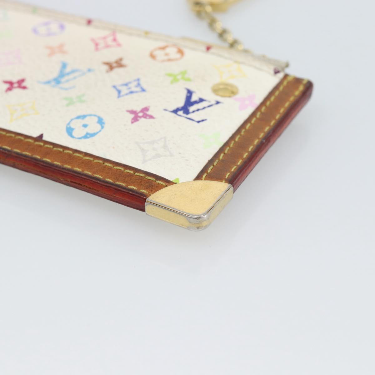 LOUIS VUITTON Monogram Multicolor Pochette Cles White M92655 LV Auth 192941