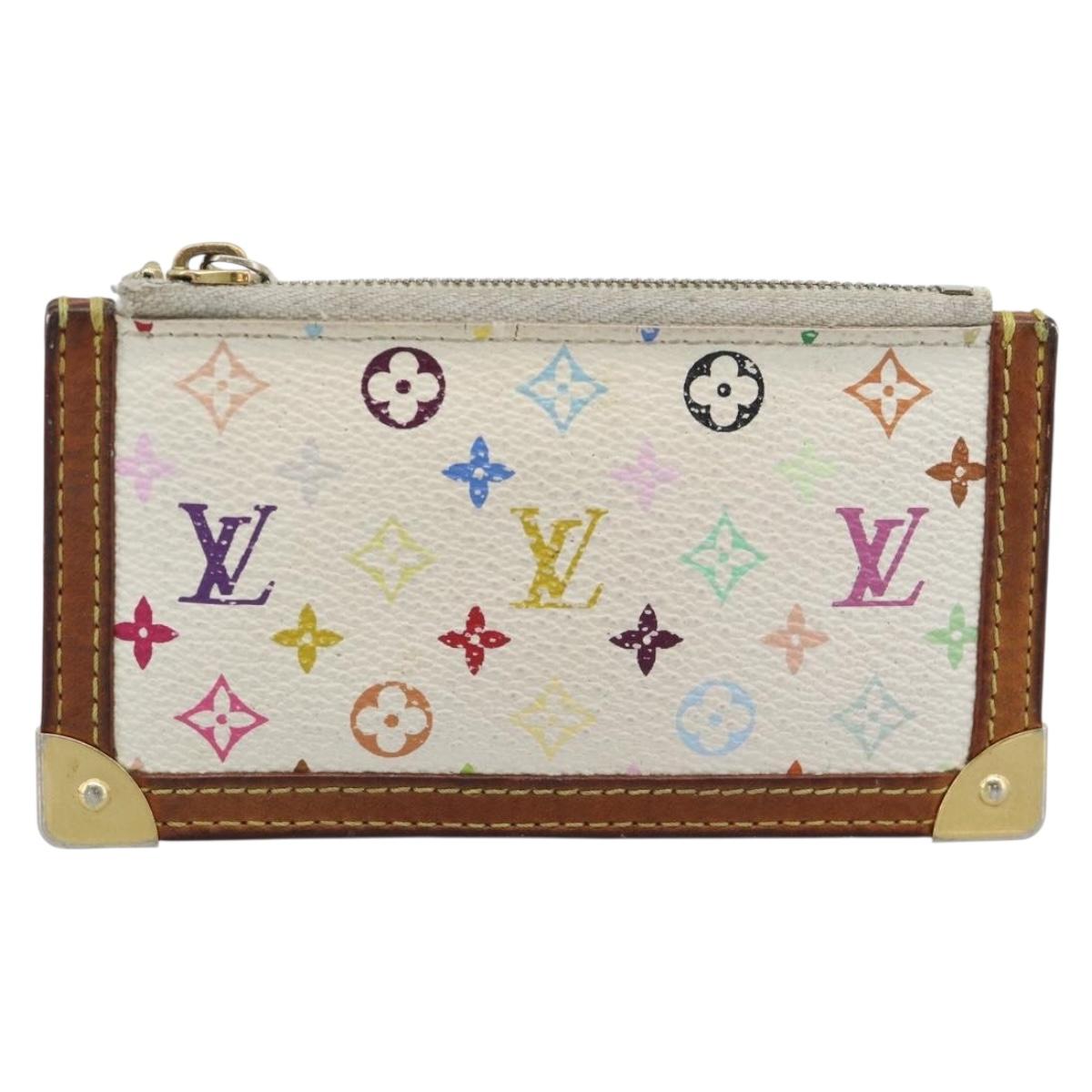 LOUIS VUITTON Monogram Multicolor Pochette Cles White M92655 LV Auth 192941