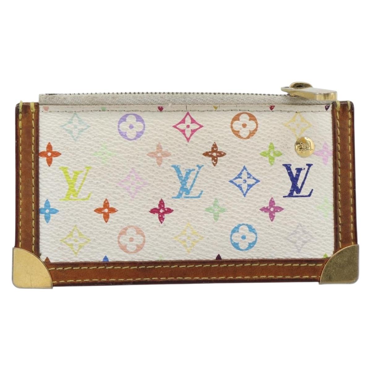 LOUIS VUITTON Monogram Multicolor Pochette Cles White M92655 LV Auth 192941