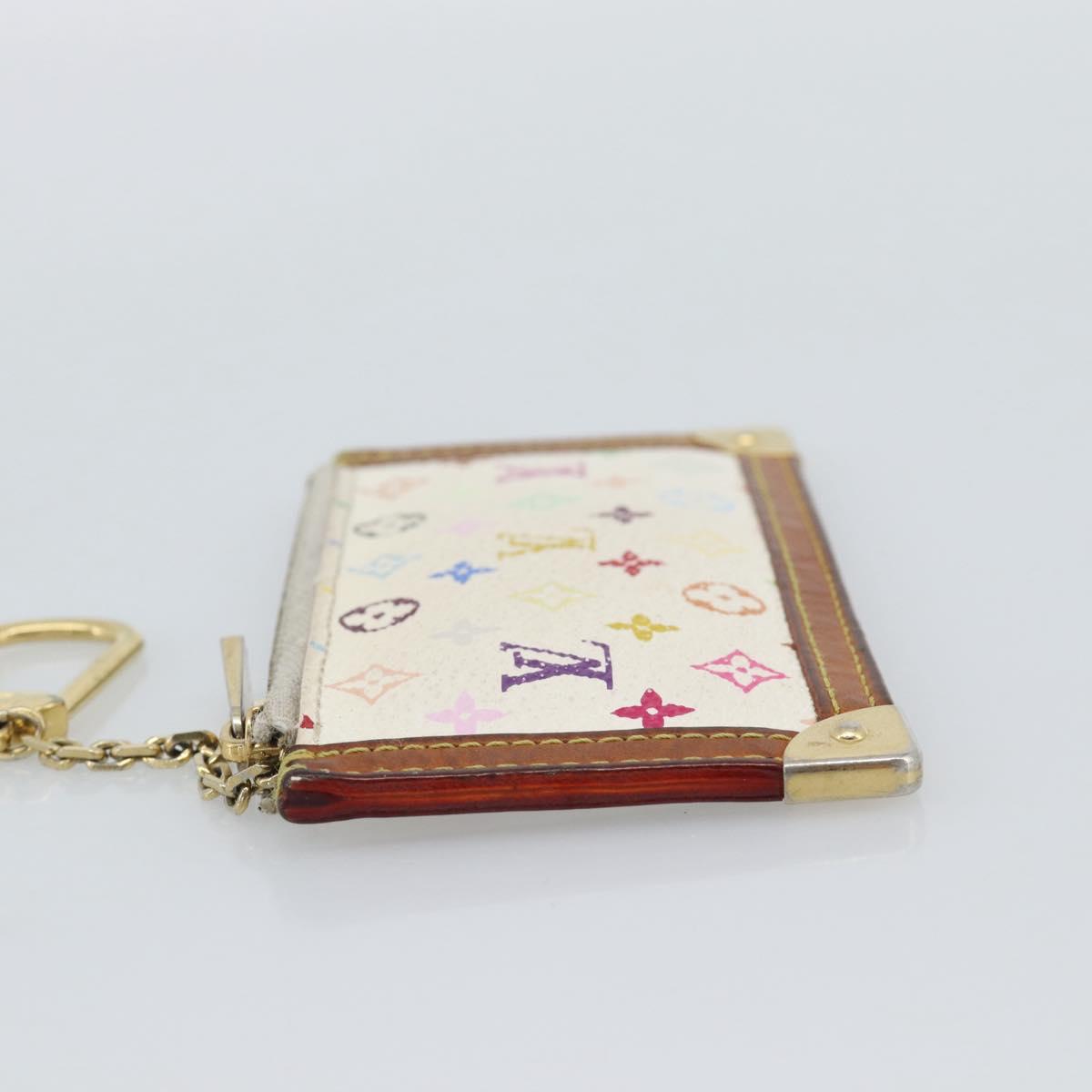 LOUIS VUITTON Monogram Multicolor Pochette Cles White M92655 LV Auth 192941