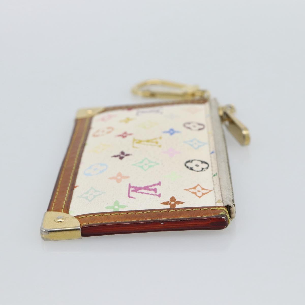 LOUIS VUITTON Monogram Multicolor Pochette Cles White M92655 LV Auth 192941