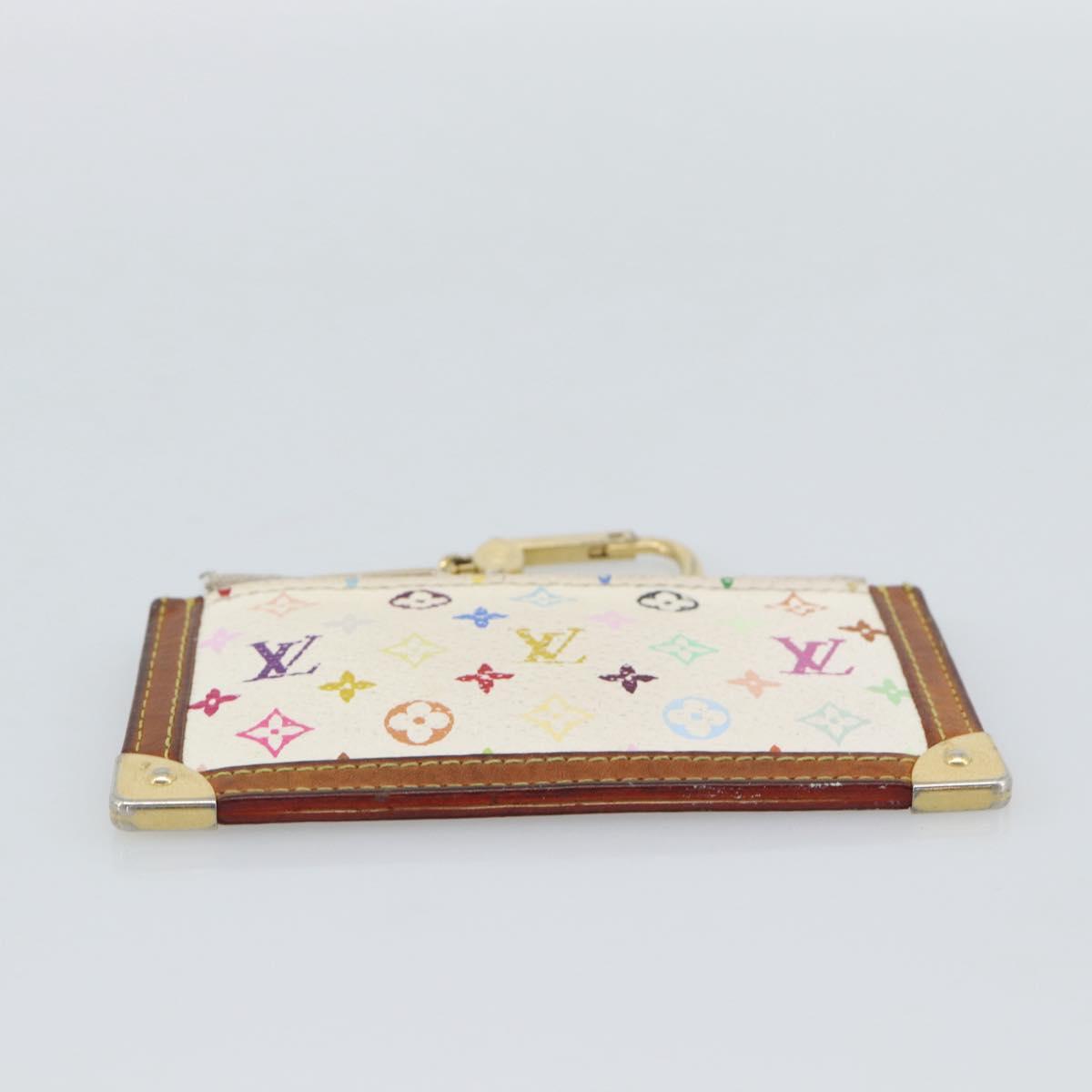 LOUIS VUITTON Monogram Multicolor Pochette Cles White M92655 LV Auth 192941