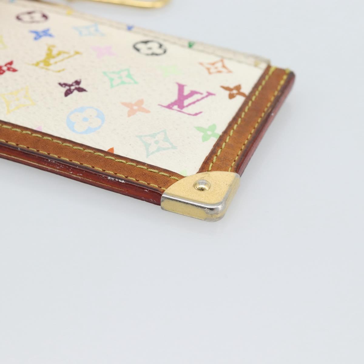 LOUIS VUITTON Monogram Multicolor Pochette Cles White M92655 LV Auth 192941