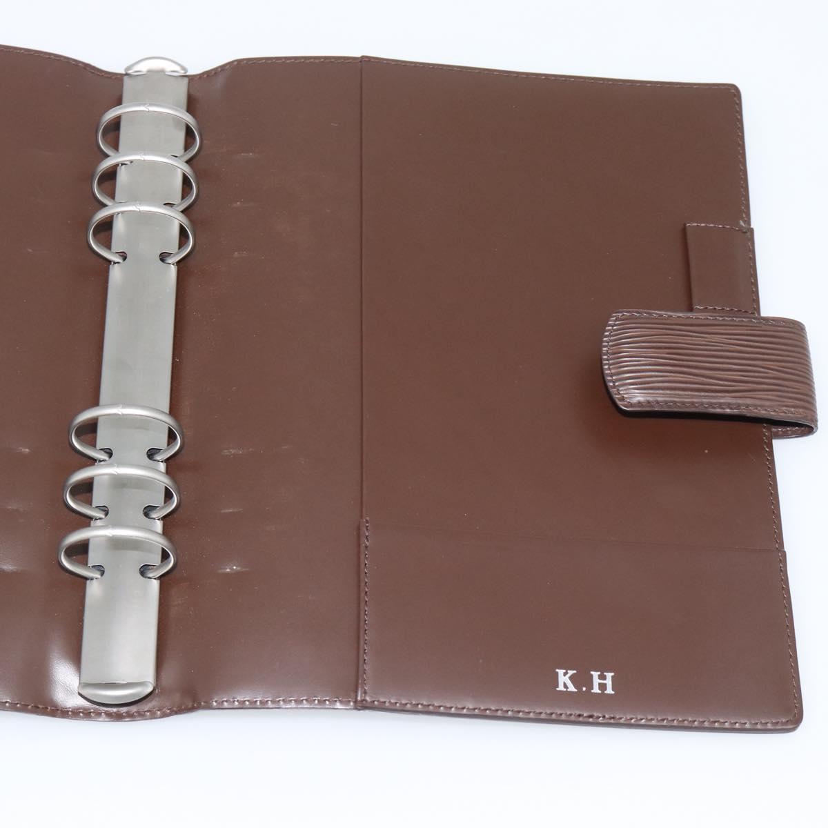 LOUIS VUITTON Epi Agenda GM Day Planner Cover Mocha Brown R2006D LV Auth 192942