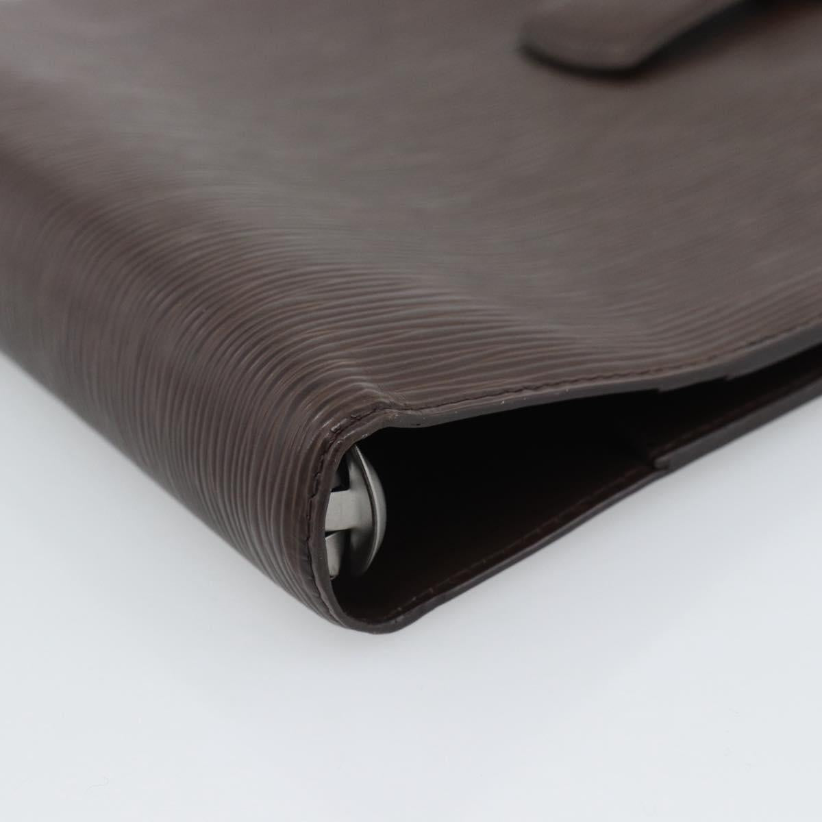 LOUIS VUITTON Epi Agenda GM Day Planner Cover Mocha Brown R2006D LV Auth 192942