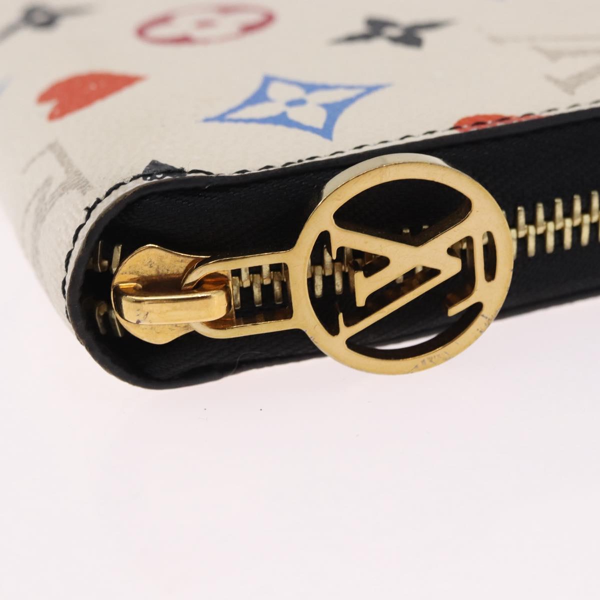 LOUIS VUITTON Monogram Game On Zippy Long Wallet White M57491 LV Auth 192943A