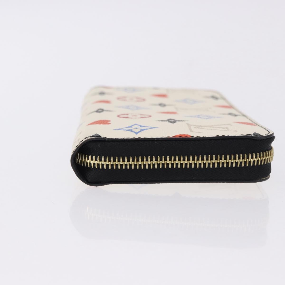LOUIS VUITTON Monogram Game On Zippy Long Wallet White M57491 LV Auth 192943A