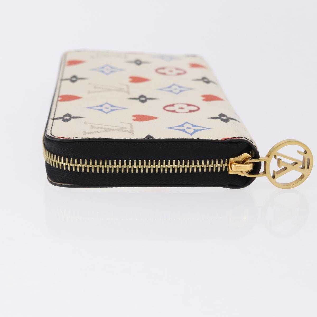 LOUIS VUITTON Monogram Game On Zippy Long Wallet White M57491 LV Auth 192943A