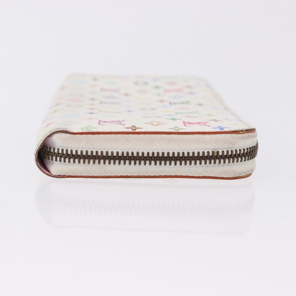 LOUIS VUITTON Monogram Multicolor Zippy Wallet White M60241 LV Auth 192944