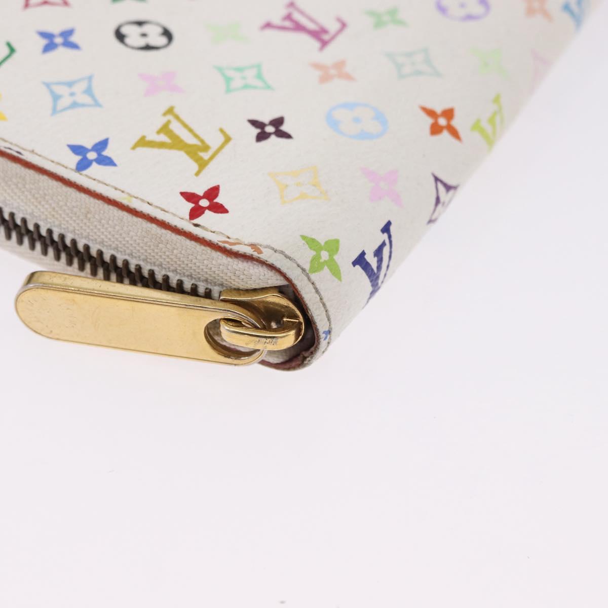 LOUIS VUITTON Monogram Multicolor Zippy Wallet White M60241 LV Auth 192944